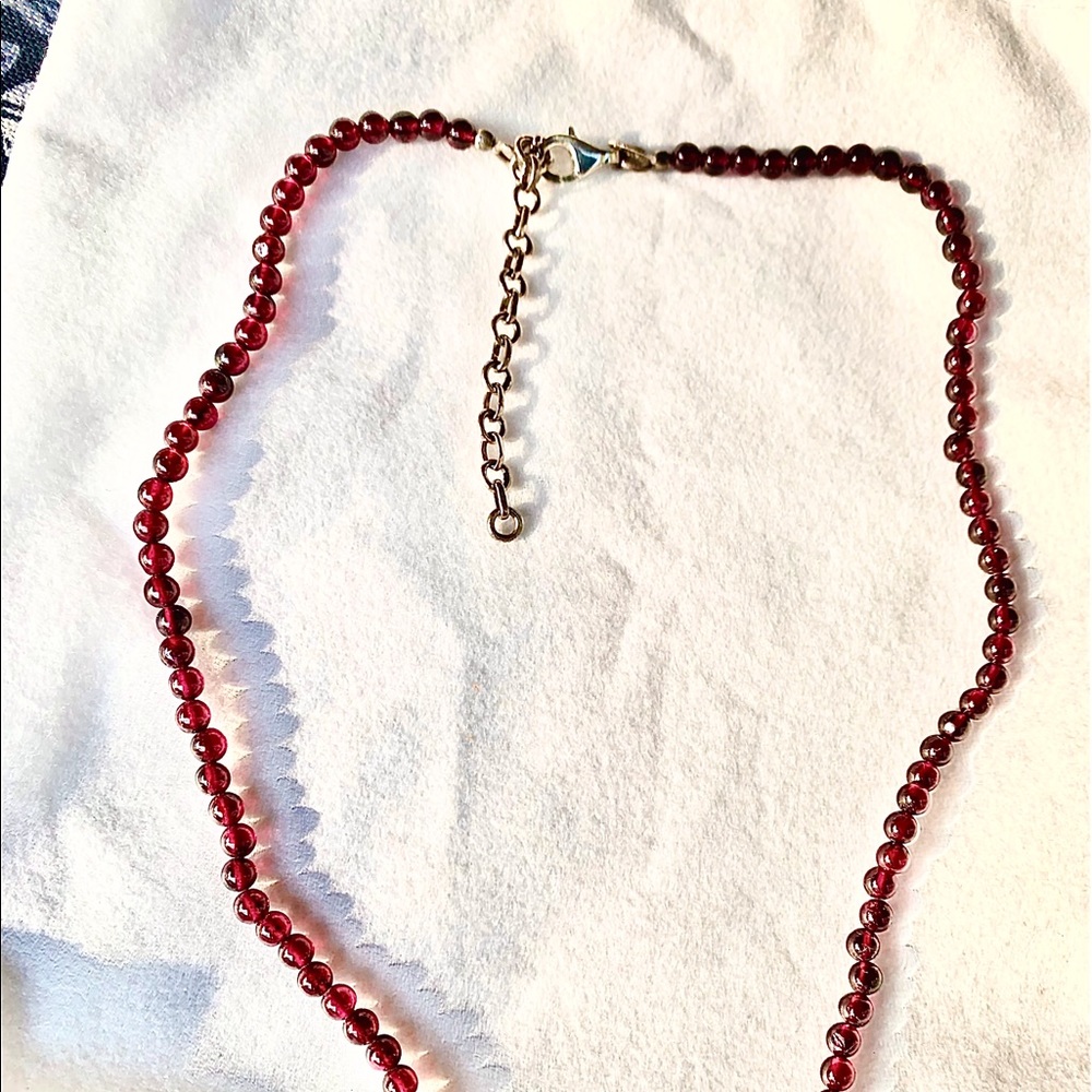 Single Strand Genuine Garnet Necklace.